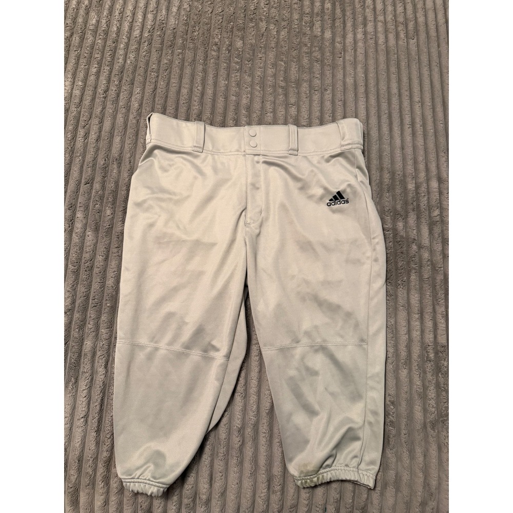 Adidas Climalite Baseball Pants Mens Grey Knicker Style Athletic Bottoms